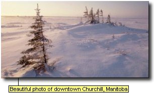 Beautiful photo of downtown Churchill, Manitoba