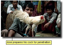 Jose prepares his cock for penetration.